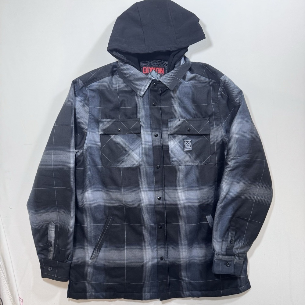 DIXXON Flannel DESTROYER Hooded Flannel Jacket Men's XL Plaid‎ Zip Snap Grunge - Picture 2 of 11